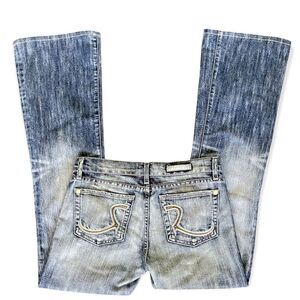 Rock & Republic Y2K Blue Tag Low Rise Bootcut Jeans Roth Acid Blue Jeans Sz 27